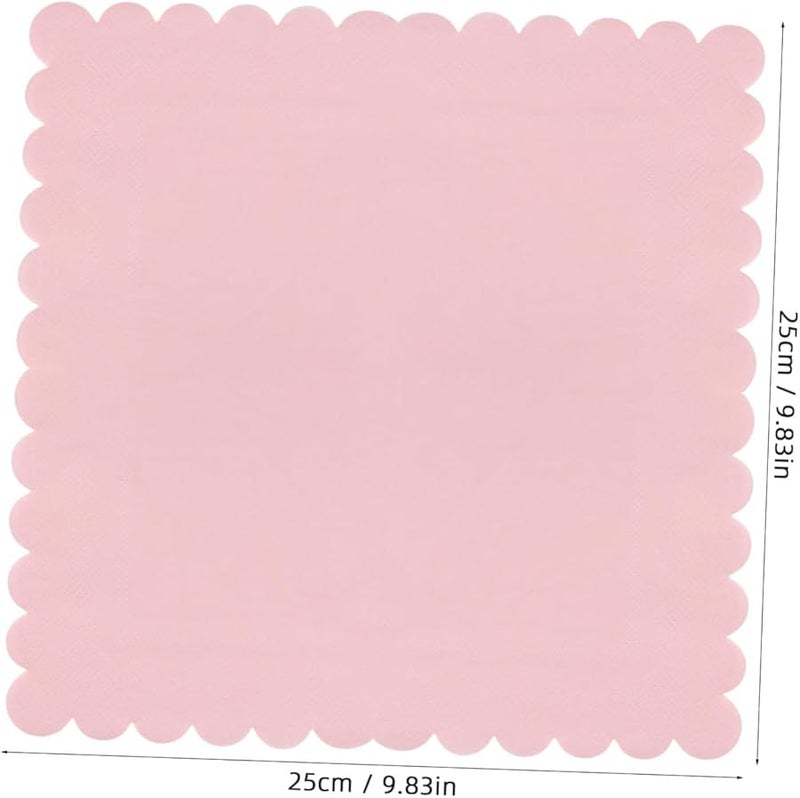 مناديل وردي فاتح متموجة قابلة للتخلص منها عبوة 150 قطعة لحفلات الزفاف وأعياد الميلاد بالجملة - Image 2